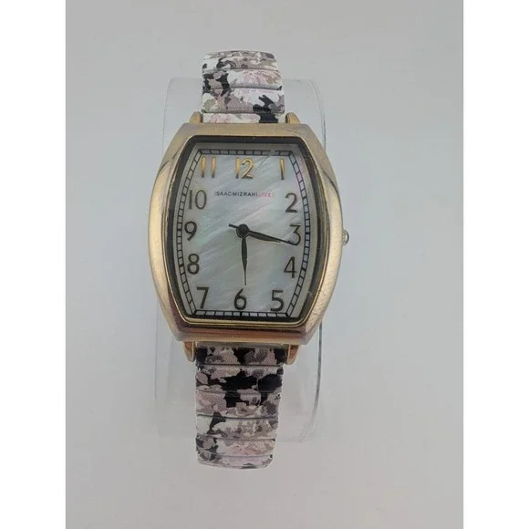 Isaac Mizrahi Live Watch Women MOP Dial Floral Stretch Band IMZ738A- New Battery - Picture 2 of 8